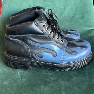 Sha Sha biker boots flames